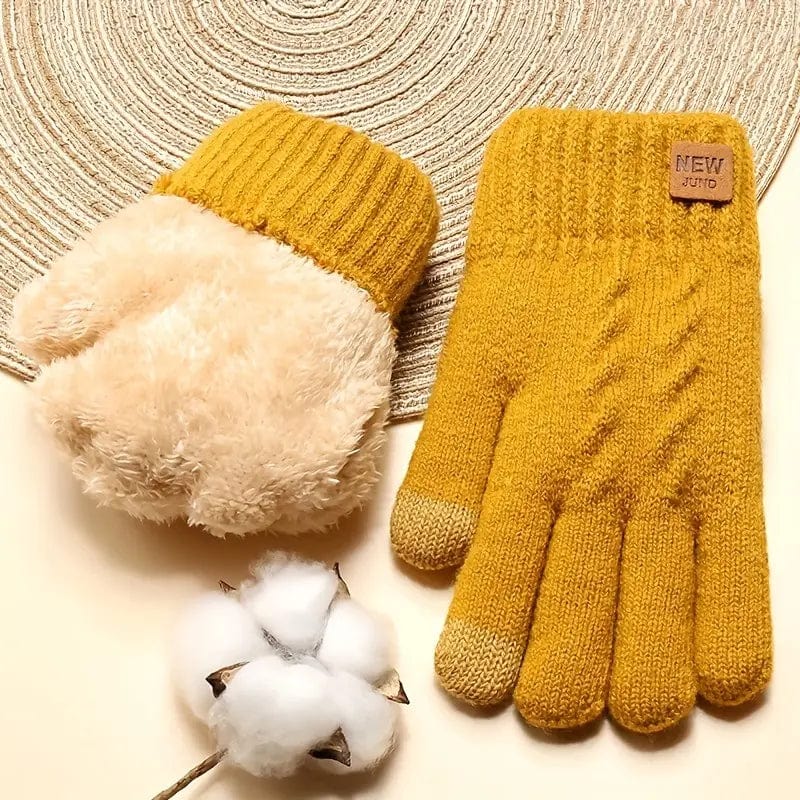 Gants d'Hiver Chauffants en Fourrure pour Smartphone