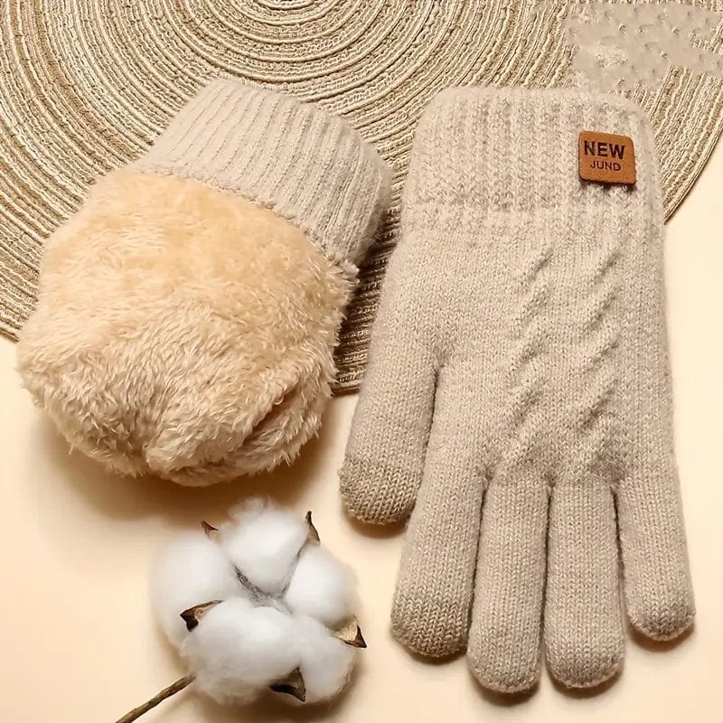 Gants d'Hiver Chauffants en Fourrure pour Smartphone