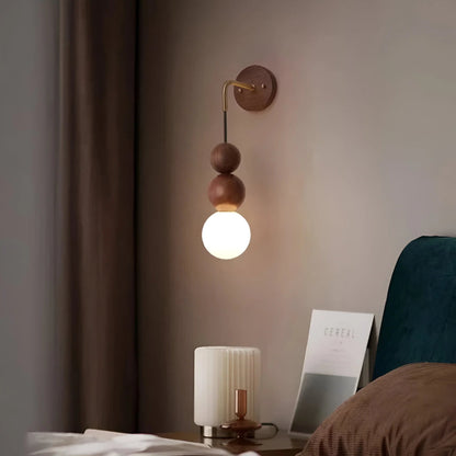 GlowHaven™ – Applique Murale en Noyer avec Éclairage Doux