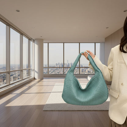 Sac à Main Tressé Chic avec Poche Intérieure pour Femme