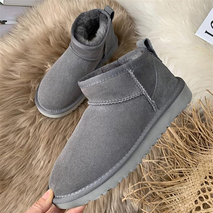 Bottes cuir femme fourrées chaudes et élégantes brun