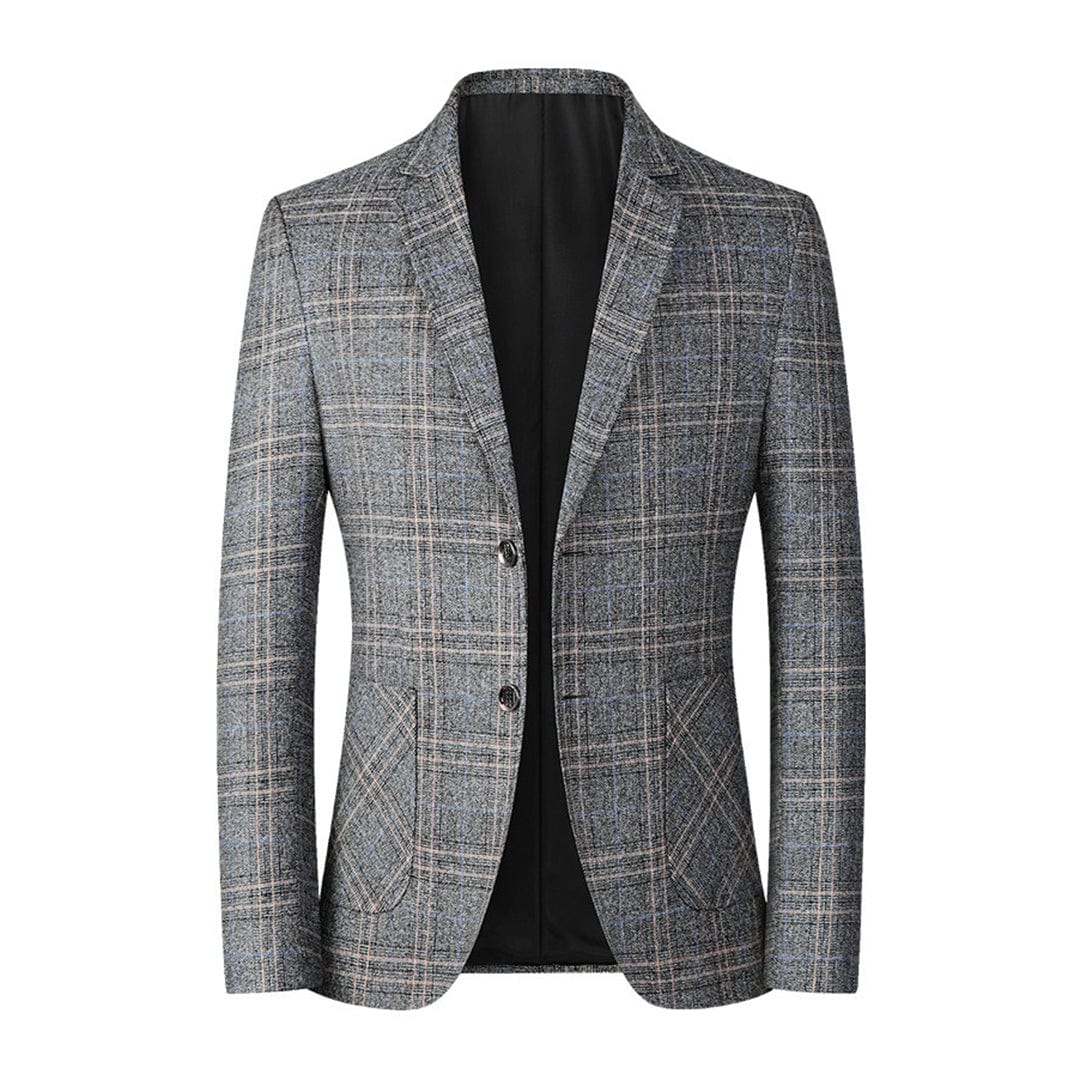 Blazer Homme Chic Motif Écossais - PanierRoyale