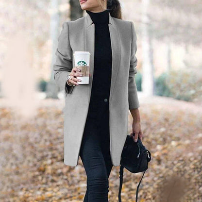 Manteau Femme Mi-Saison Manches Longues et Élégant