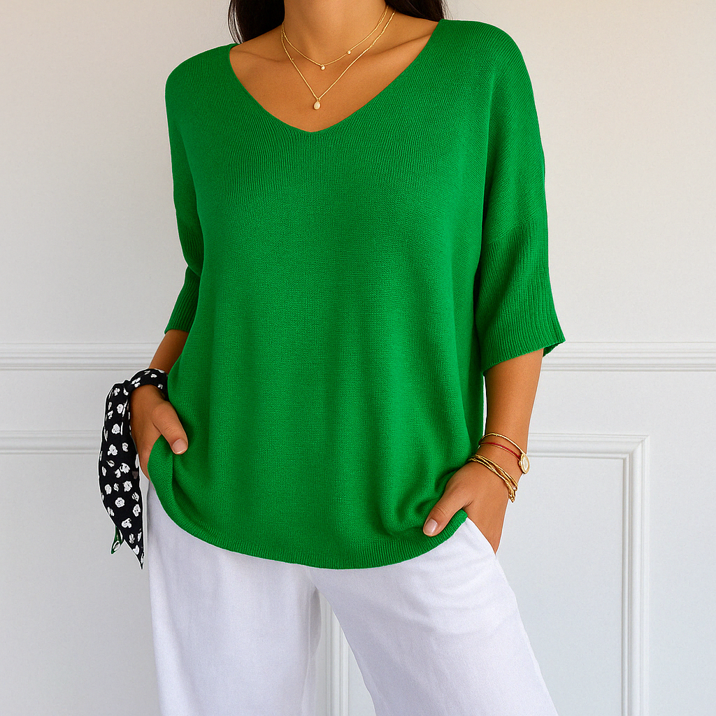 Pull Femme Col V Léger et Confortable