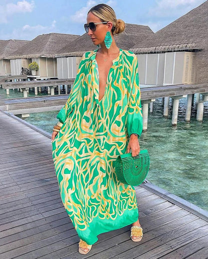 Robe Longue Florale Chic pour Femmes - PanierRoyale