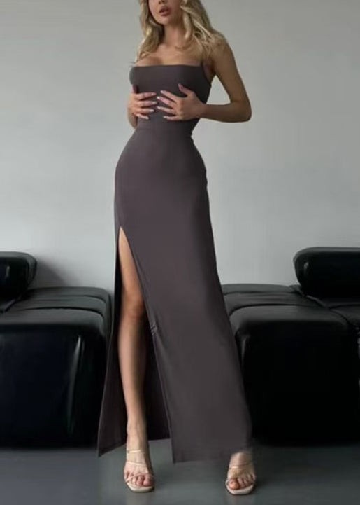 Robe de coton douce sans manches en gris décontracté - EasyApparels