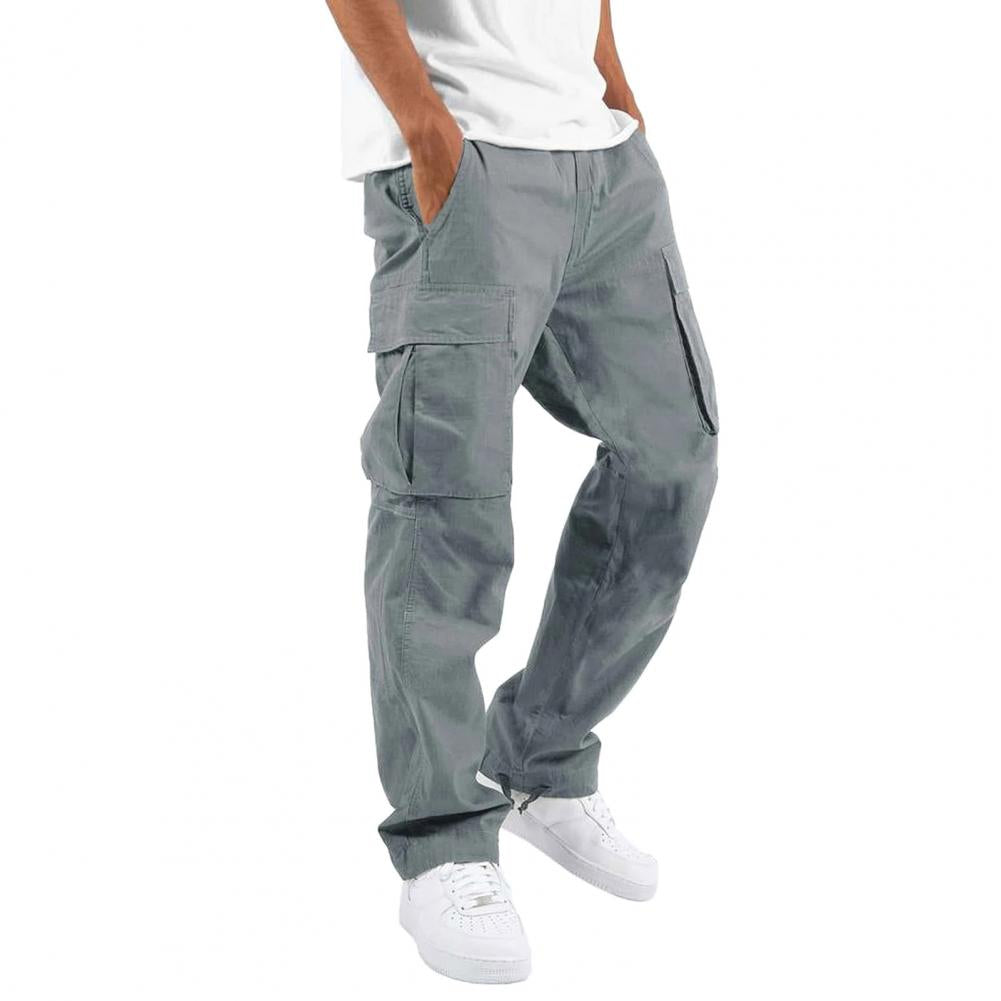 Pantalon Chino Homme Noir Classique avec Poches Coutures