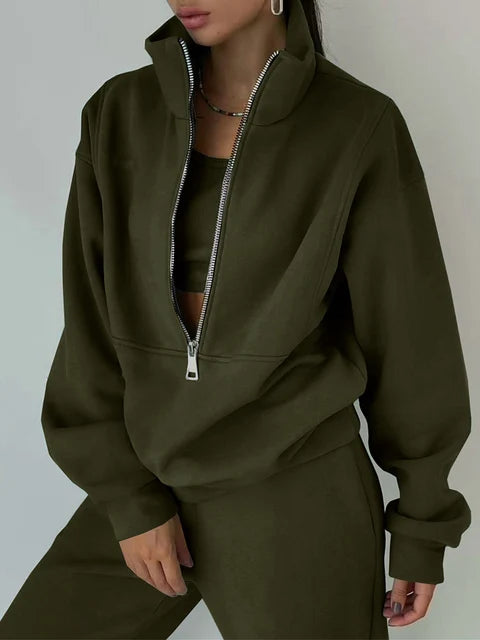 Survêtement de Sport Femme avec Zip et Manches Longues