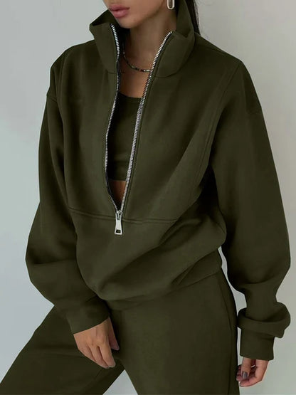 Survêtement de Sport Femme avec Zip et Manches Longues
