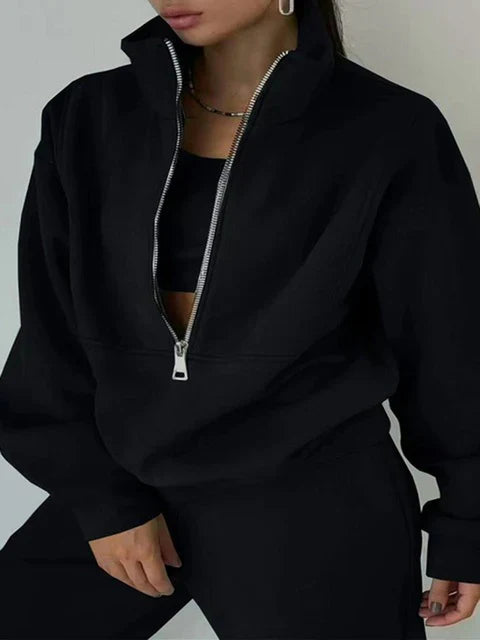 Survêtement de Sport Femme avec Zip et Manches Longues - BerlinGlamour