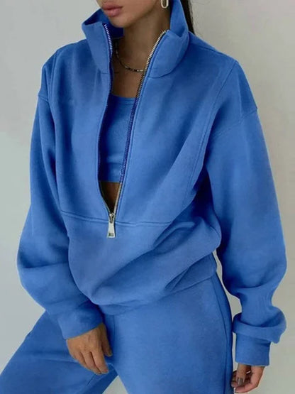 Survêtement de Sport Femme avec Zip et Manches Longues