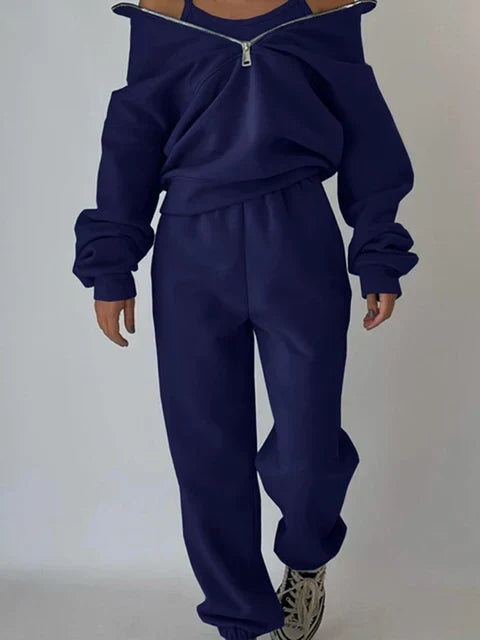 Survêtement de Sport Femme avec Zip et Manches Longues