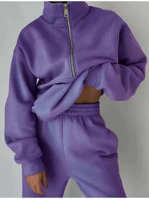 Survêtement de Sport Femme avec Zip et Manches Longues