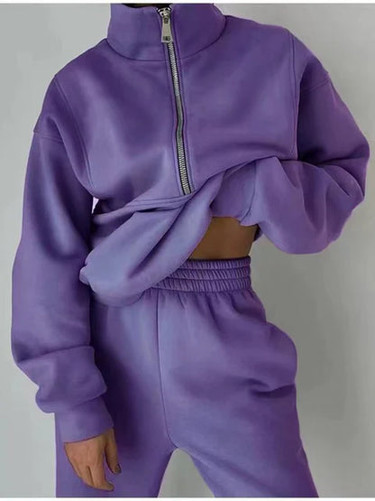 Survêtement de Sport Femme avec Zip et Manches Longues
