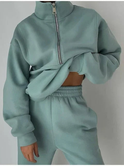 Survêtement de Sport Femme avec Zip et Manches Longues