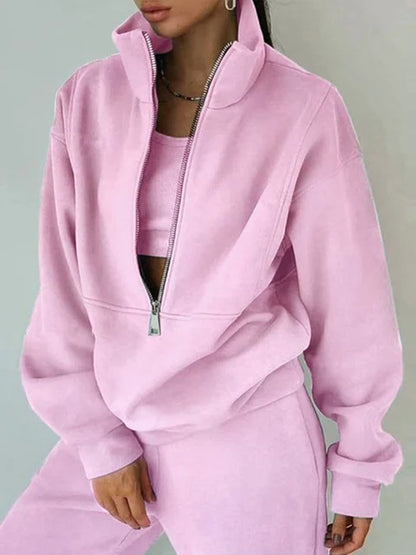 Survêtement de Sport Femme avec Zip et Manches Longues