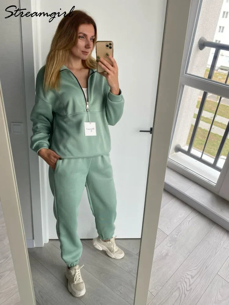 Survêtement de Sport Femme avec Zip et Manches Longues