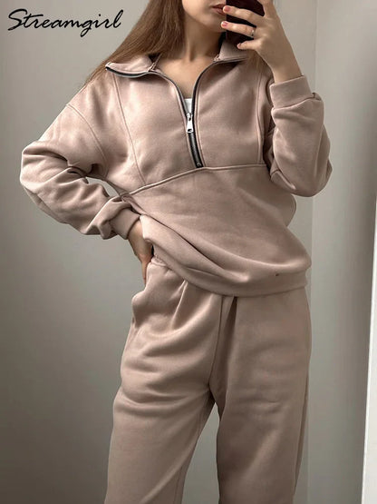 Survêtement de Sport Femme avec Zip et Manches Longues