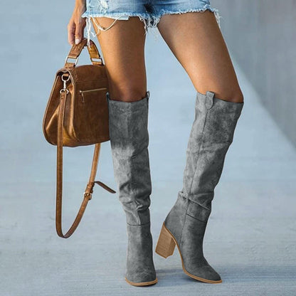 Bottes Femmes Country à Talon Bas pour Usage Quotidien