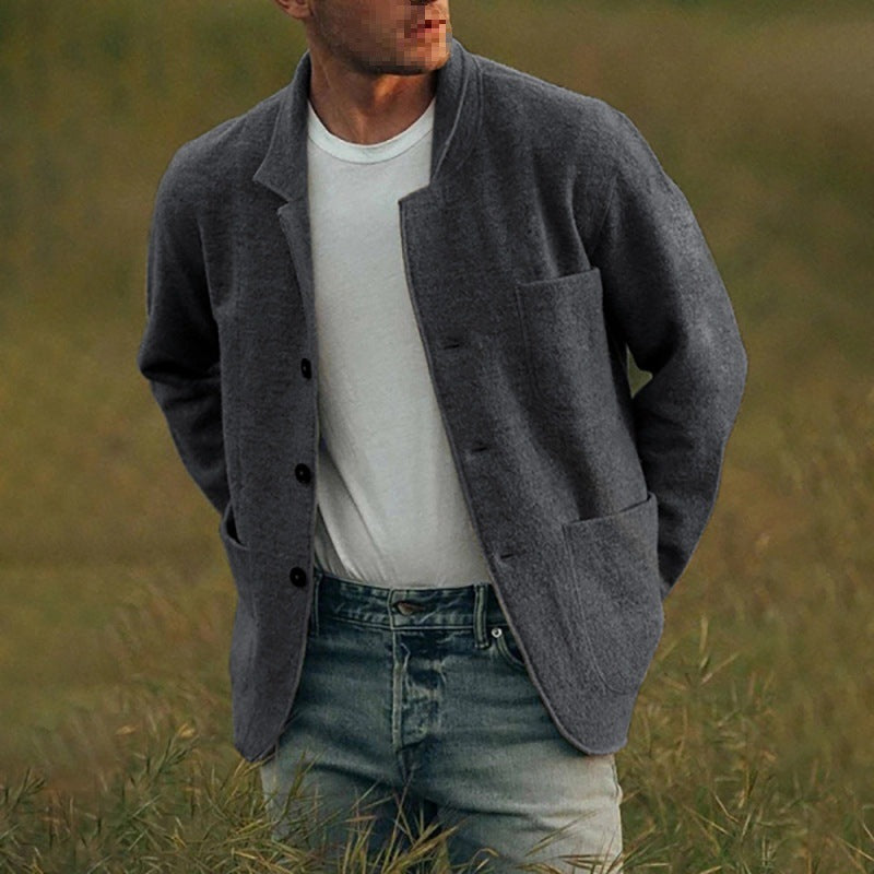 Veste Homme Élégante en Tissu Texturé avec Fermeture Éclair