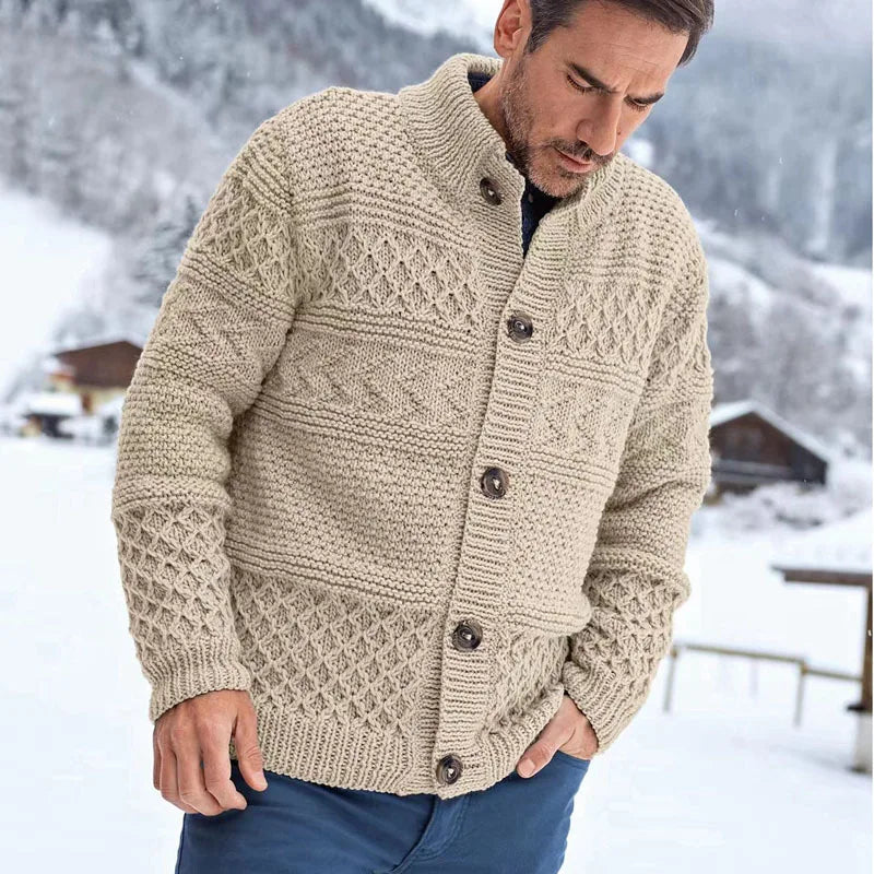 Pull Homme Hiver Laine Épaisse Boutonné - PanierRoyale