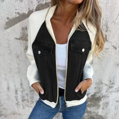 MINDY - Veste en Jean Décontracté pour l'Hiver pour Femmes