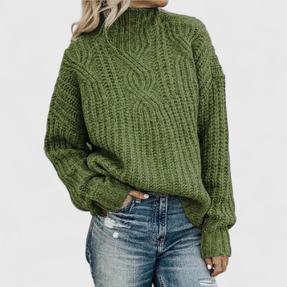 Pull femme côtelé hiver à manches longues