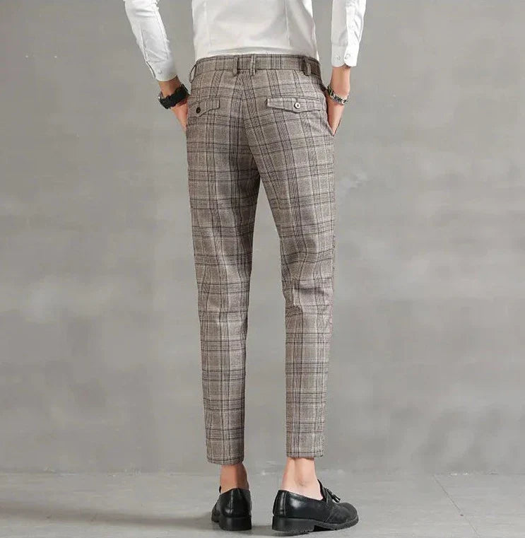 Pantalon Homme à Carreaux Confort Respirant et Taille Parfaite