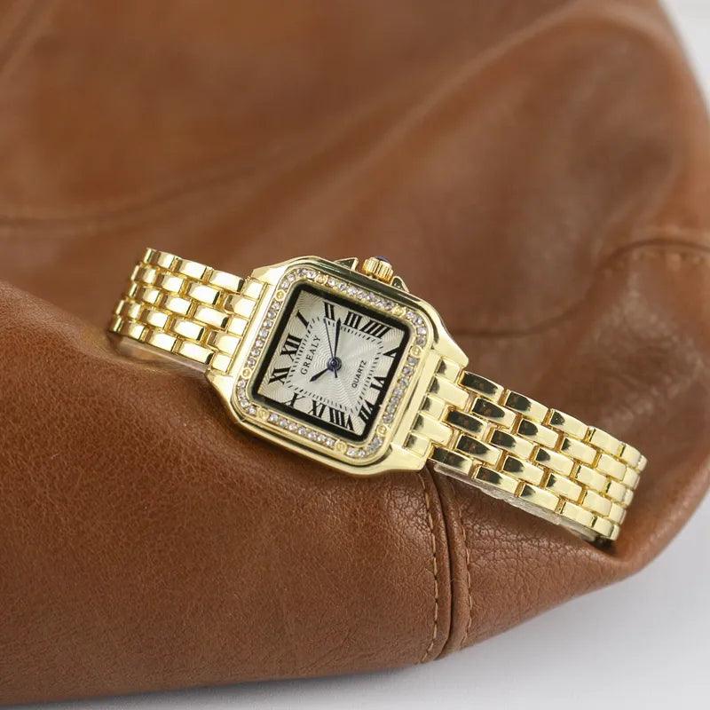 Montre Femme Design Carrée Chiffres Classiques