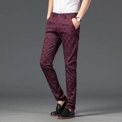 Pantalon Homme Taille Slim Fit Carreaux Élégant - BerlinGlamour