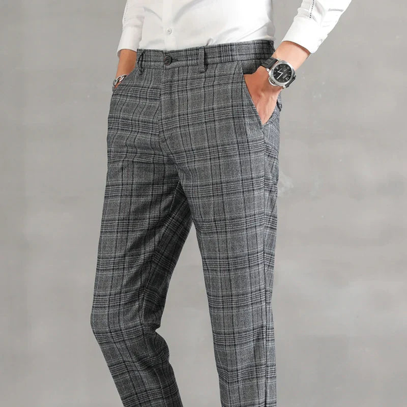 Pantalon Homme à Carreaux Confort Respirant et Taille Parfaite