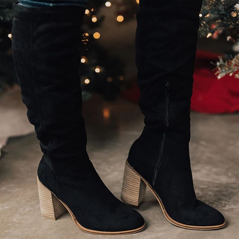 Bottes Femmes Haut Talon Élégantes et Comfortables
