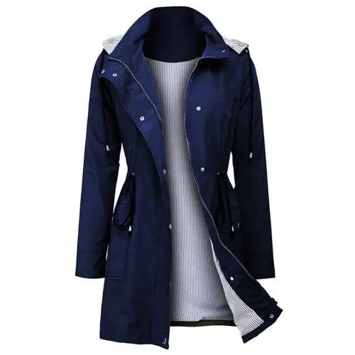 Manteau D'hiver Élégant à Capuche avec Manches Longues