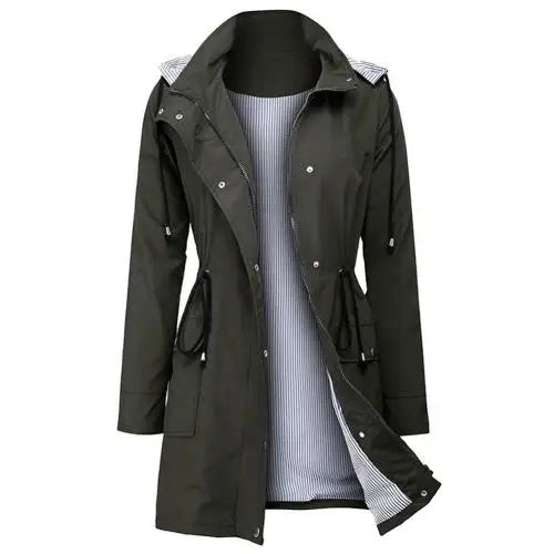 Manteau D'hiver Élégant à Capuche avec Manches Longues