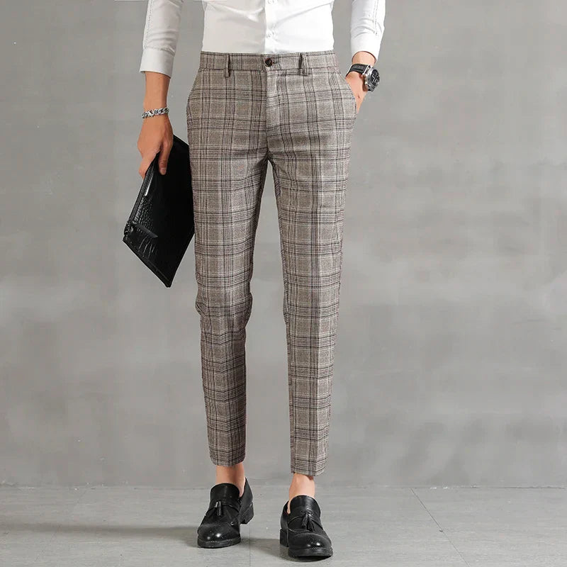 Pantalon Homme à Carreaux Confort Respirant et Taille Parfaite - BerlinGlamour