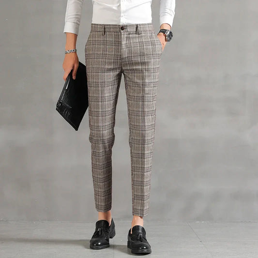 Pantalon Homme à Carreaux Confort Respirant et Taille Parfaite - BerlinGlamour