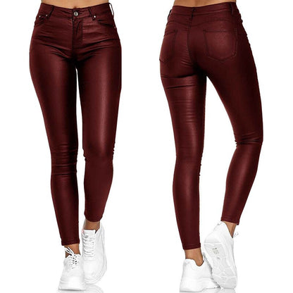 Pantalon Femme Cuir Noir Élégant et Tendance