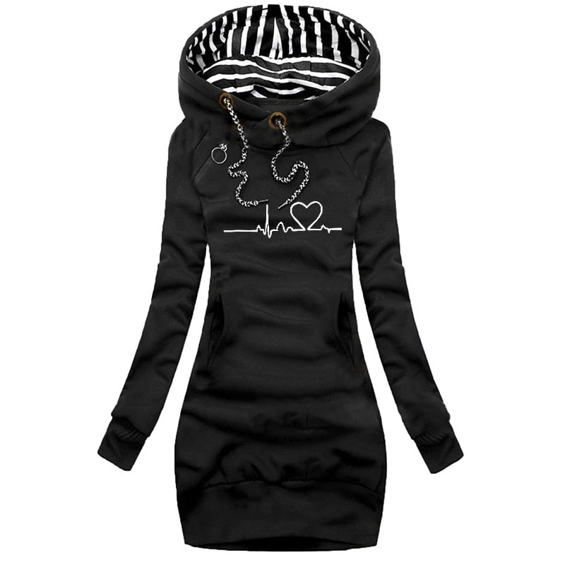 Robe Streetwear À Capuche Féminine