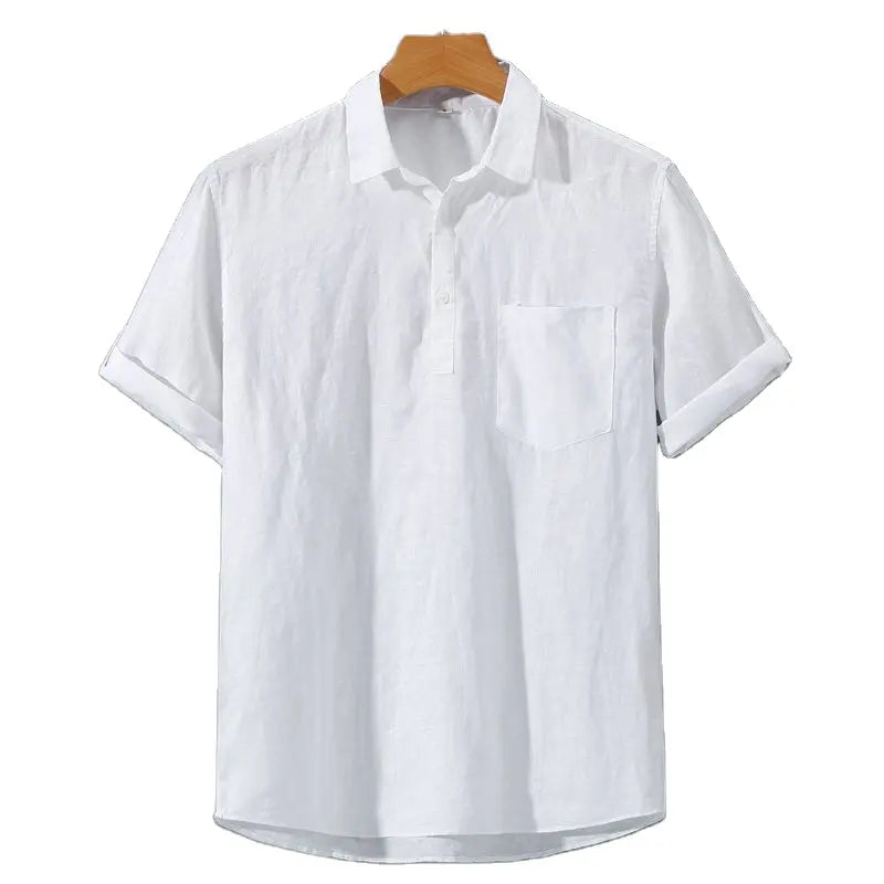 Chemise Polo en Lin Blanc Élégant