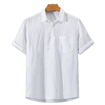 Chemise Polo en Lin Blanc Élégant