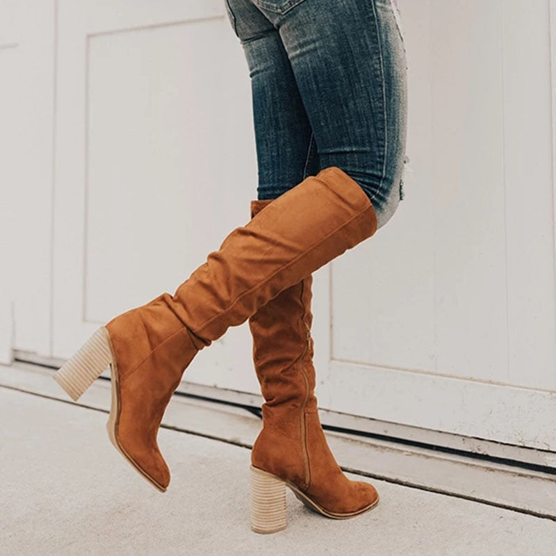 Bottes Femmes Haut Talon Élégantes et Comfortables - PanierRoyale