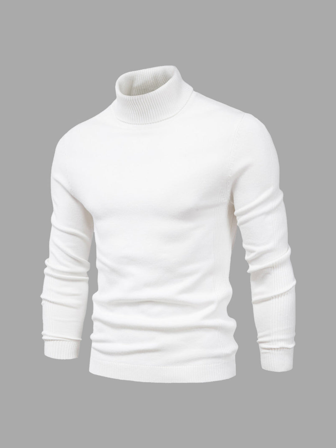 Pull Blanc Côtelé Col Rond