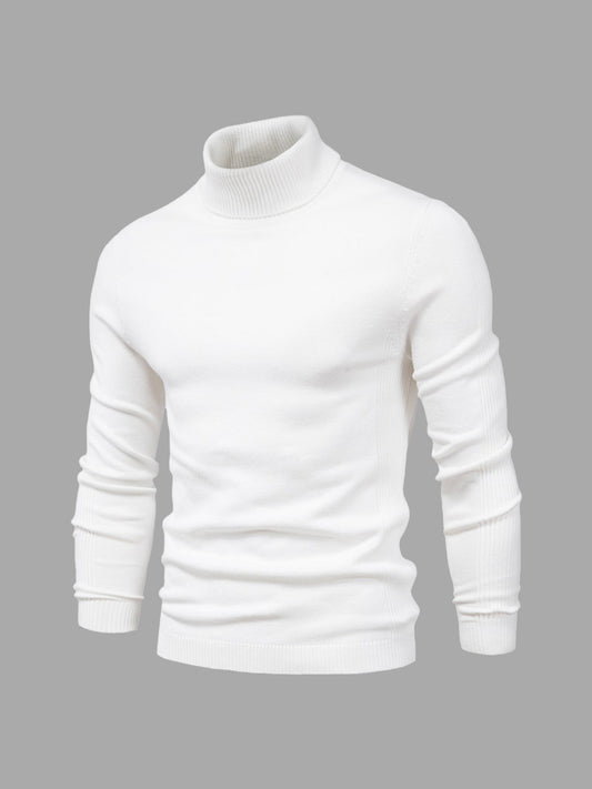 Pull Homme Blanc Côtelé Col Rond - PanierRoyale