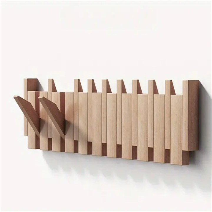 Patère Mural en Bois Blanc Moderne