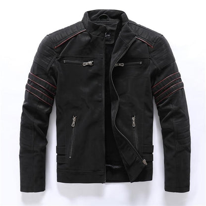 Veste Moto Homme Cuir Éclair Classique et Élégante - PanierRoyale
