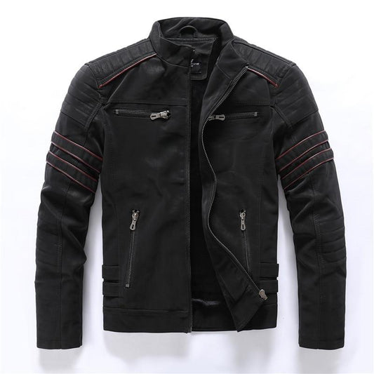 Veste Moto Homme Cuir Éclair Classique et Élégante - PanierRoyale