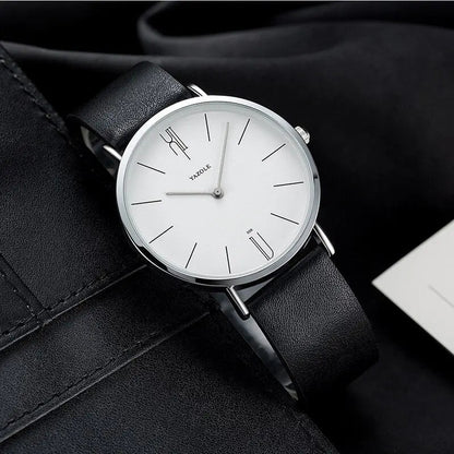 Montre Homme Classique Élégante en Cuir