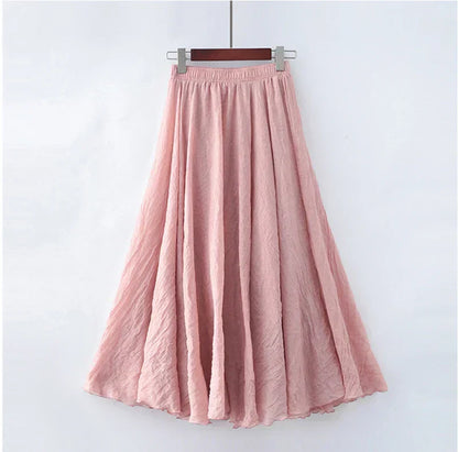 Jupe Longue en Coton Rose Confortable