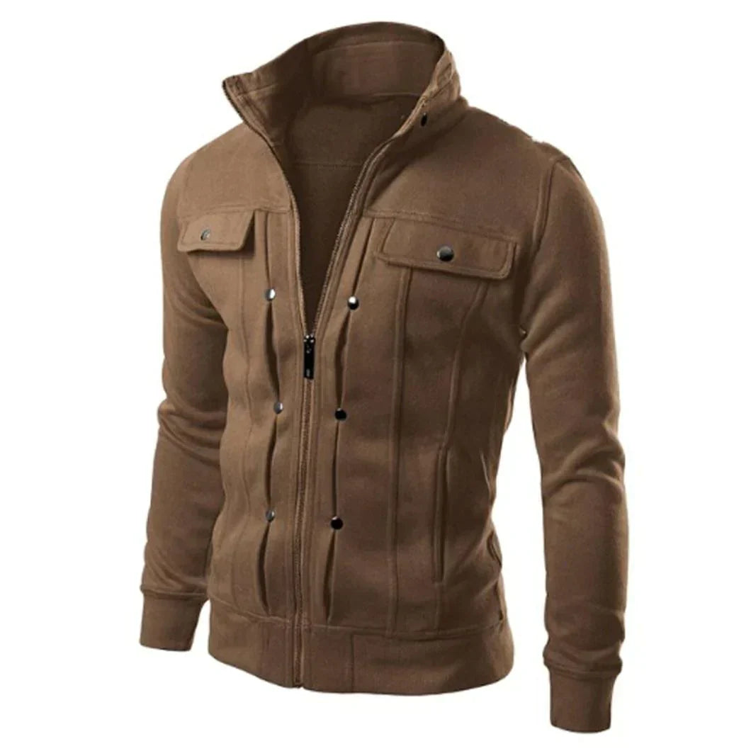 Veste Homme Sport Chic à Manches Longues et Fermeture Éclair