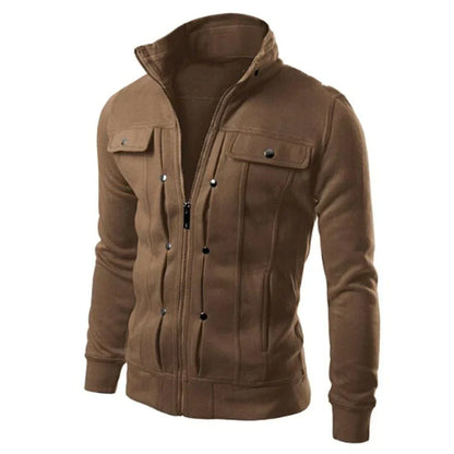 Veste Homme Sport Chic à Manches Longues et Fermeture Éclair
